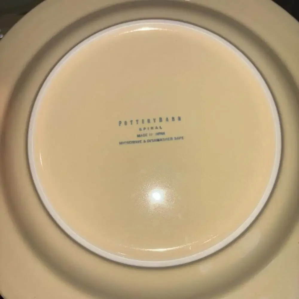Pottery Barn Spiral Yellow 11” Dinner Plates Set of 6